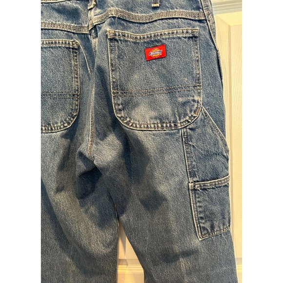 Vintage 90s Dickies Relaxed Fit Carpenter Denim Jeans 34 X 32 Cotton Straight - Picture 5 of 7